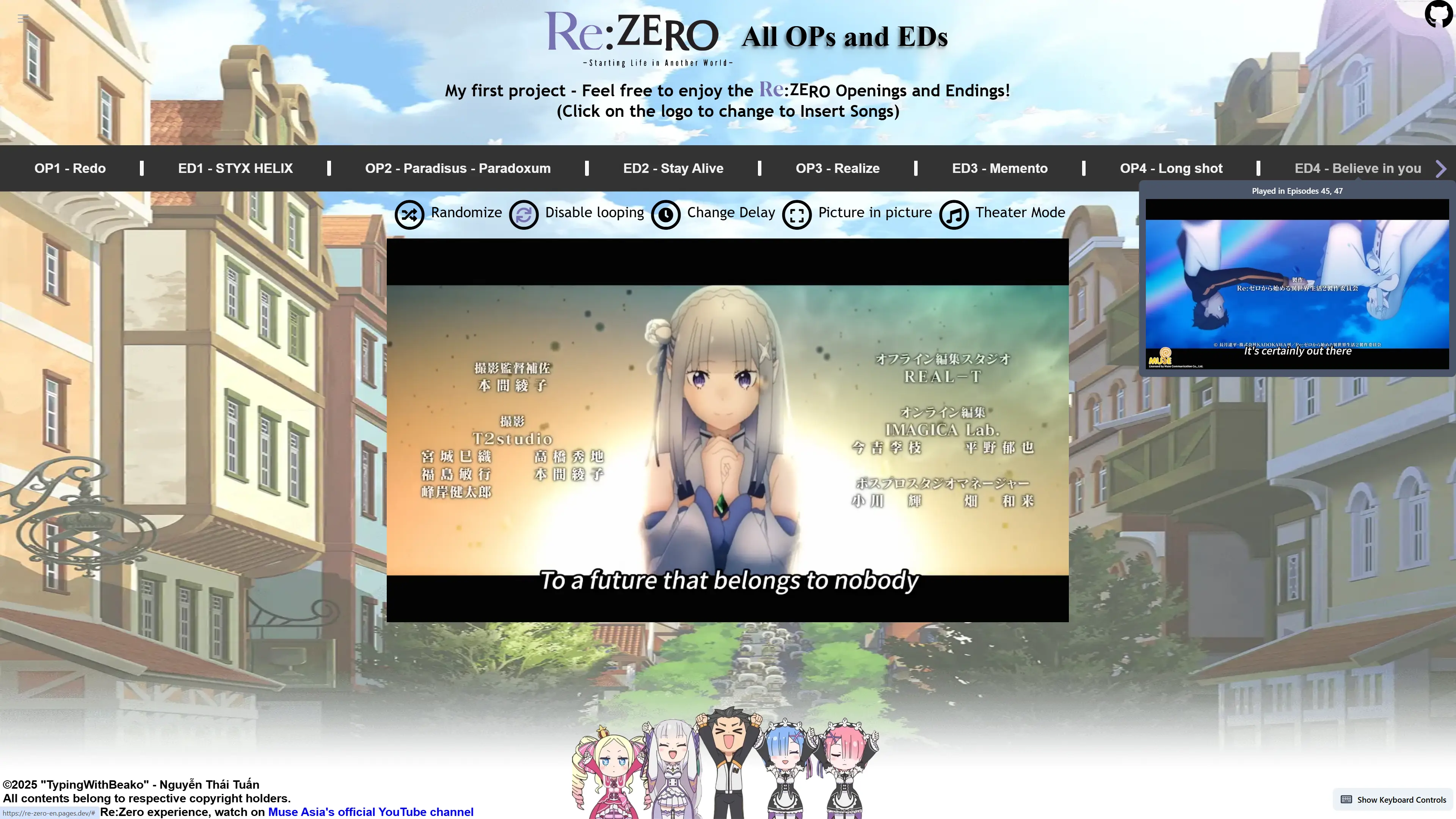 Re:Zero Media Player